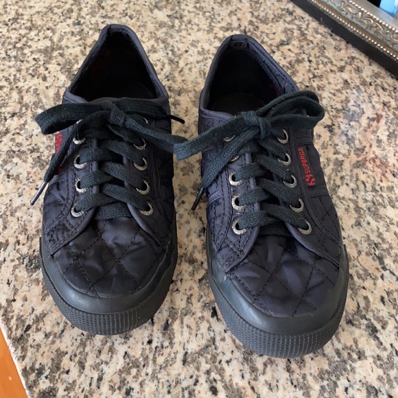 Superga Quilted Lace Black size 35 5.5 - Picture 2 of 7